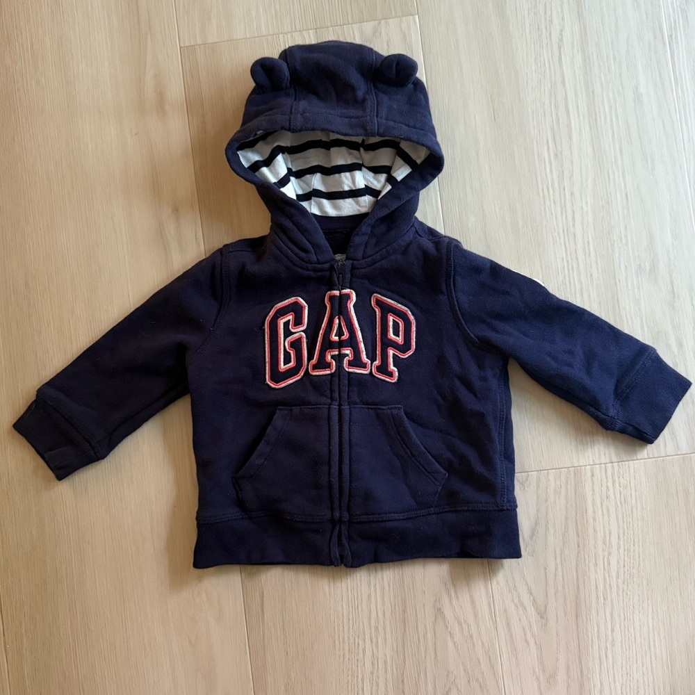 GAP Dark Blue Hoodie with Striped Interior